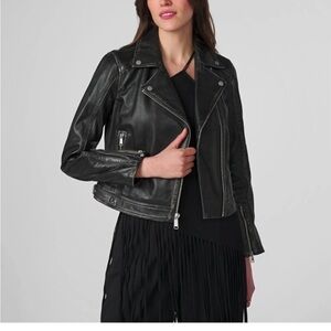 Wilsons Leather Black Leather Jacket Asymmetrical Zipper